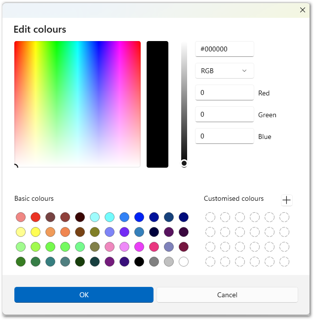 Paint Quiz Edit colours
