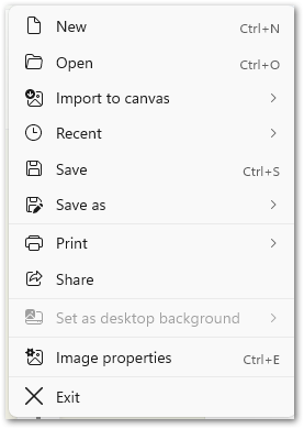 file menu